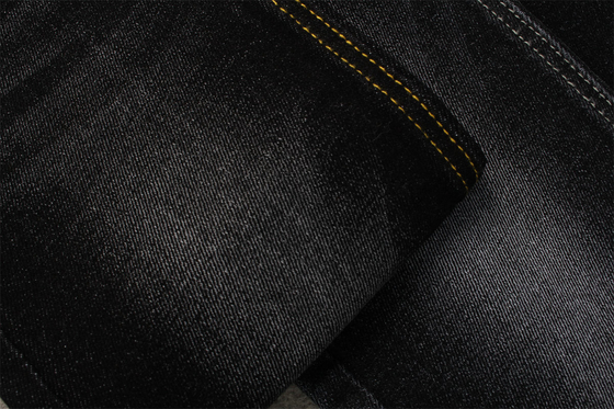 স্ট্রেচ 11.5oz কটন স্প্যানডেক্স ডেনিম ফ্যাব্রিক সালফার কালো 170 সেমি সম্পূর্ণ প্রস্থ