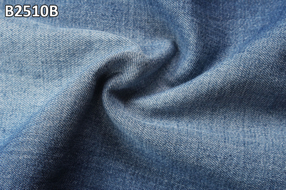 শার্ট ডেনিম কাপড় 5oz নরম হাত ভাল মানের অনুভূতি কঠিন 100% তুলা
