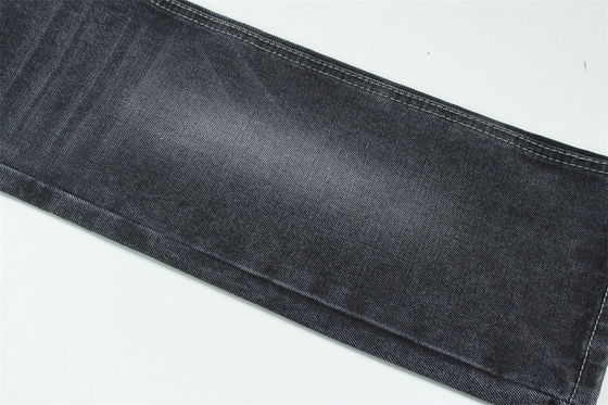 11.5oz জিন্স কাপড় স্ট্রাইড 56%C 44%P কালো এবং কালো পিছনের দিক ব্র্যান্ড স্টাইল জিন্স বয়ফ্রেন্ড স্টাইল নরম হাত স্পর্শ