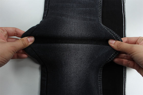 ফুল লিক্রা সাটিন ওয়েভ কালো কালো হাই স্ট্রেচ ডেনিম ফ্যাব্রিক