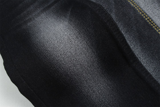 ফুল লিক্রা সাটিন ওয়েভ কালো কালো হাই স্ট্রেচ ডেনিম ফ্যাব্রিক