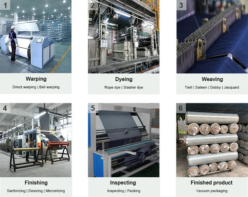 ৯.৮oz সালফার ব্ল্যাক ওয়ার্প স্ল্যাব ডেনিম কাপড় ১০০% কটন ডি-সাইজিং জিন্স কাপড়