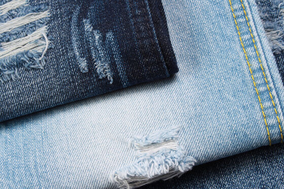 ১২ আউন্স ১০০% কটন ডেনিম জিন্স ক্রস হ্যাচ স্ল্যাব সানফরাইজিং জিন্স ফ্যাব্রিক
