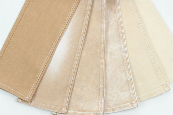 ভালো দাম লেডি জিন্সের জন্য খাকি রঙের উচ্চ প্রসারিত স্লাব জিন্স কাপড় অনলাইন