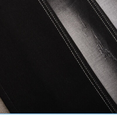 ভালো দাম জিন্সের জন্য ডাবল লেয়ার সহ কালো রঙের নকল বোনা সাদা ব্যাক ডেনিম কাপড় অনলাইন