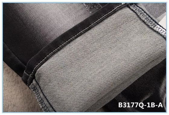 9.3oz ডাবল স্তর প্রসারিত জিন্স জন্য জিন্স কাপড় মত বুনন Mercerizing সমাপ্তি Sulfur কালো