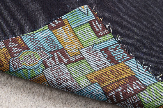 ভালো দাম 13oz ডেনিম টুইল ফ্যাব্রিক কাস্টমাইজড প্রিন্ট প্যাটার্ন ফেস এবং ব্যাক সাইড অনলাইন